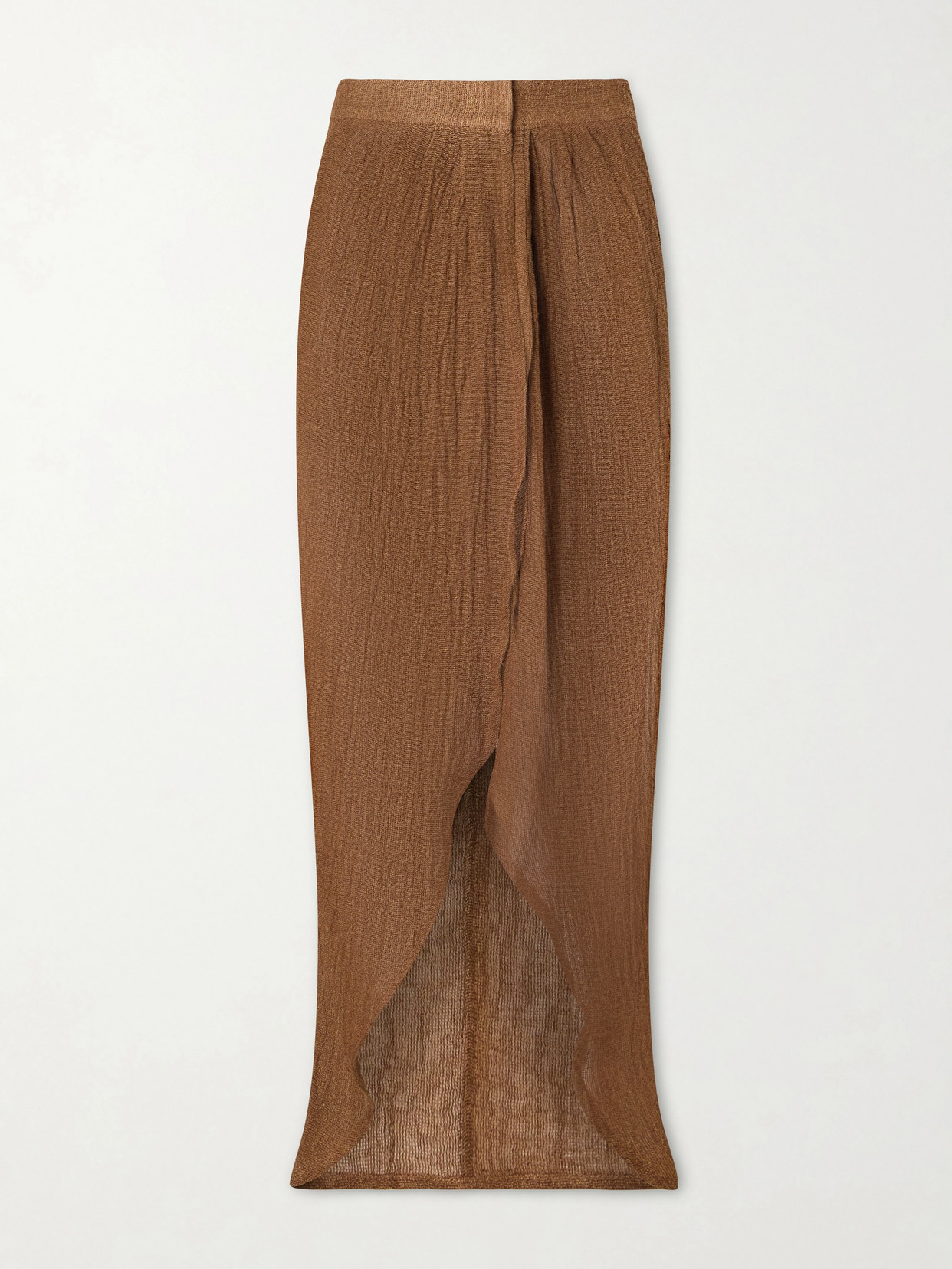 Le Kasha Kamat Organic Linen Maxi Skirt In Brown