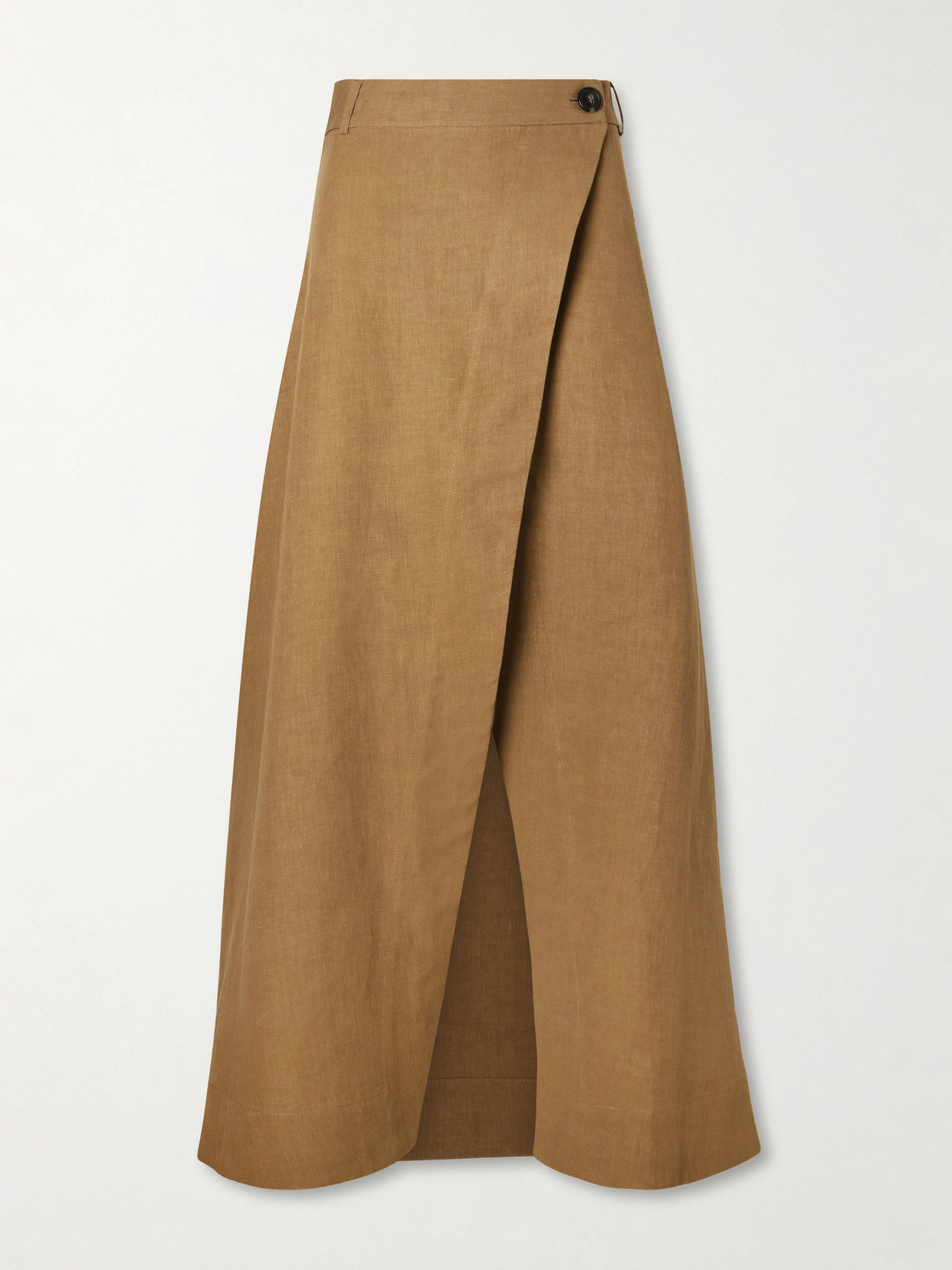 Le Kasha Rayi Linen Maxi Skirt In Brown