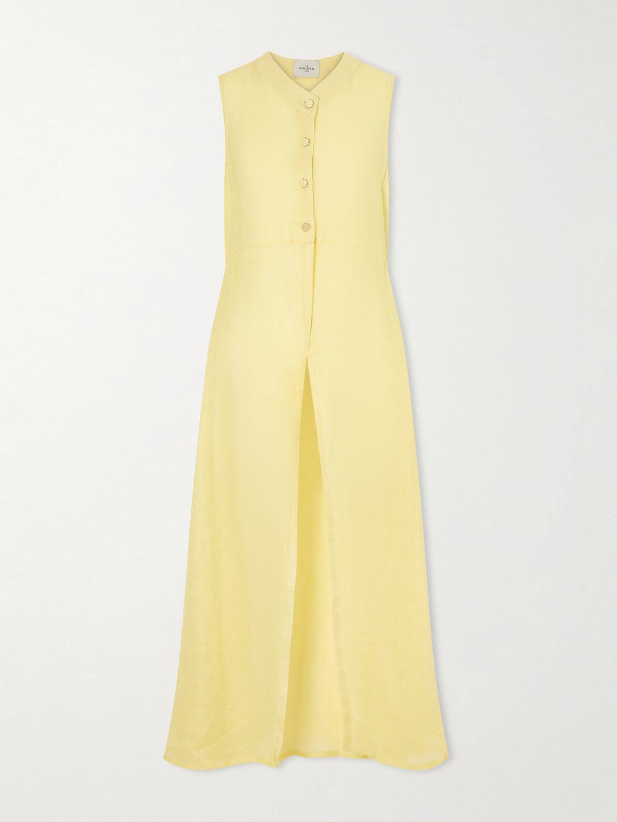 Le Kasha Linen Maxi Dress In White