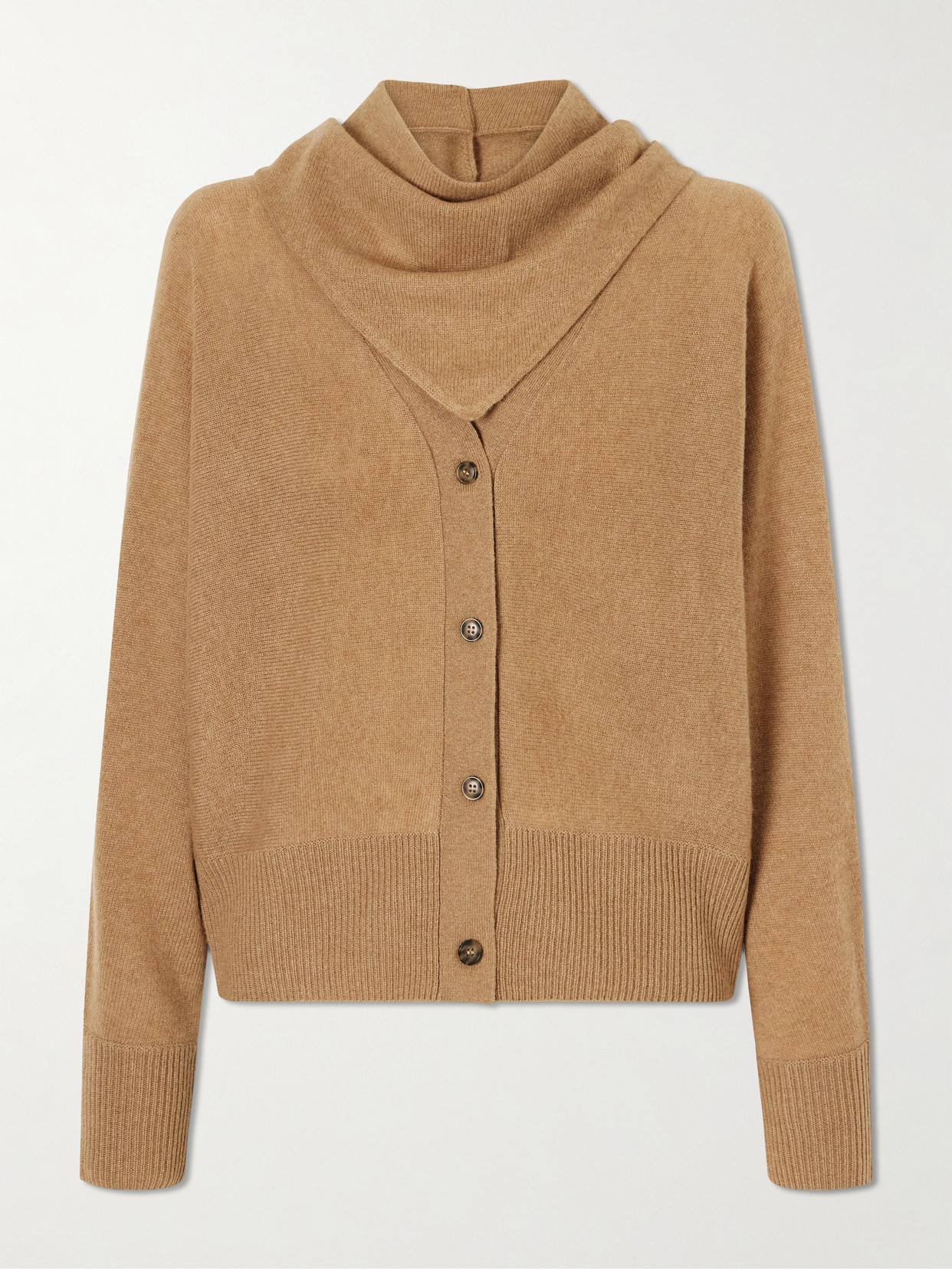 Le Kasha Lyss Organic Cashmere Cardigan In Brown