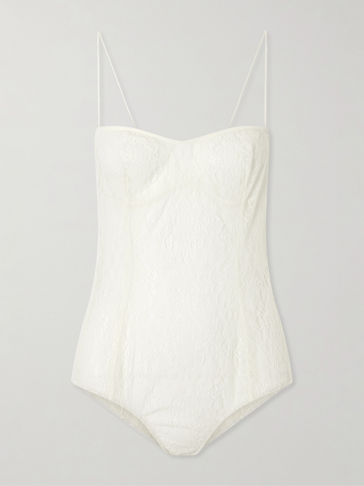 Pauline Dujancourt Seagull Lace Bodysuit In White