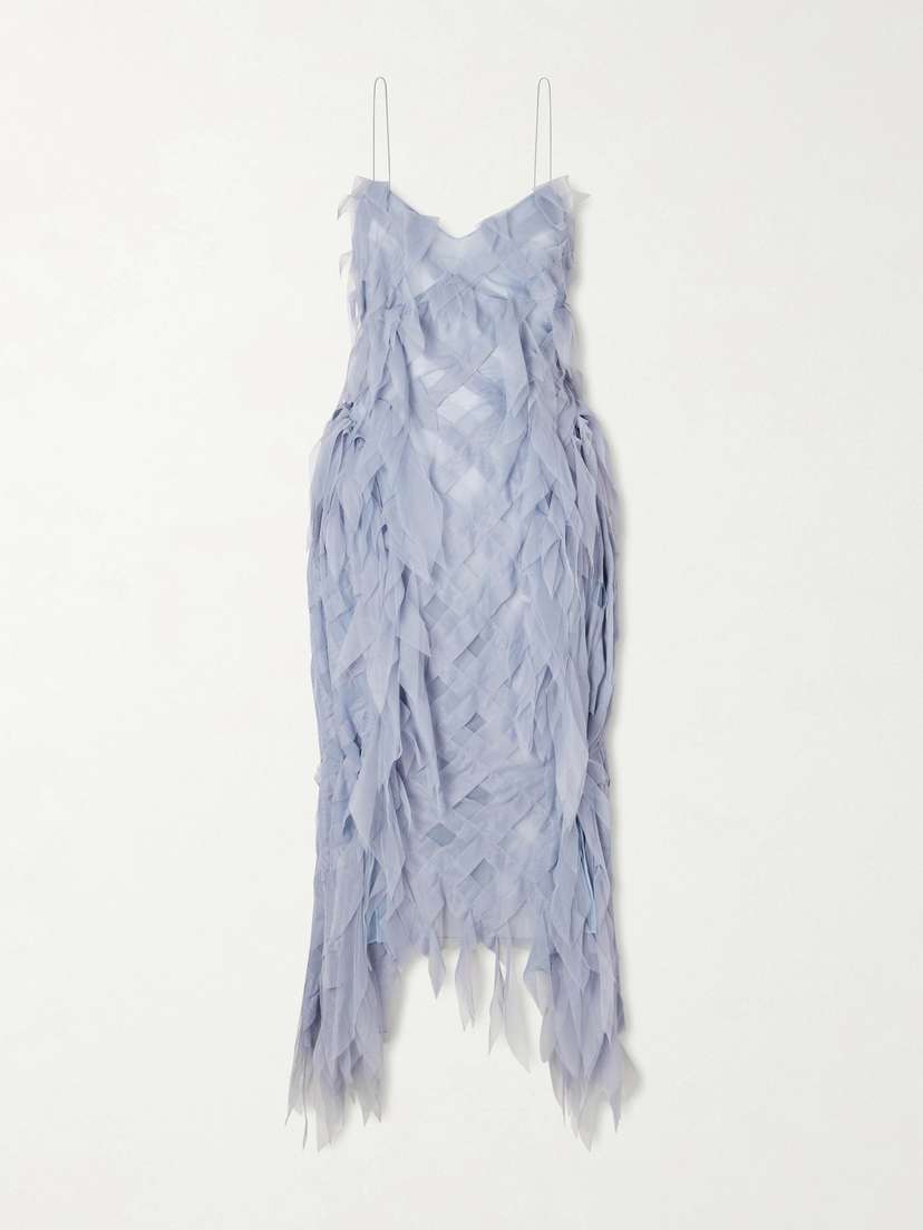 Pauline Dujancourt Argyle Recycled-tulle Midi Dress