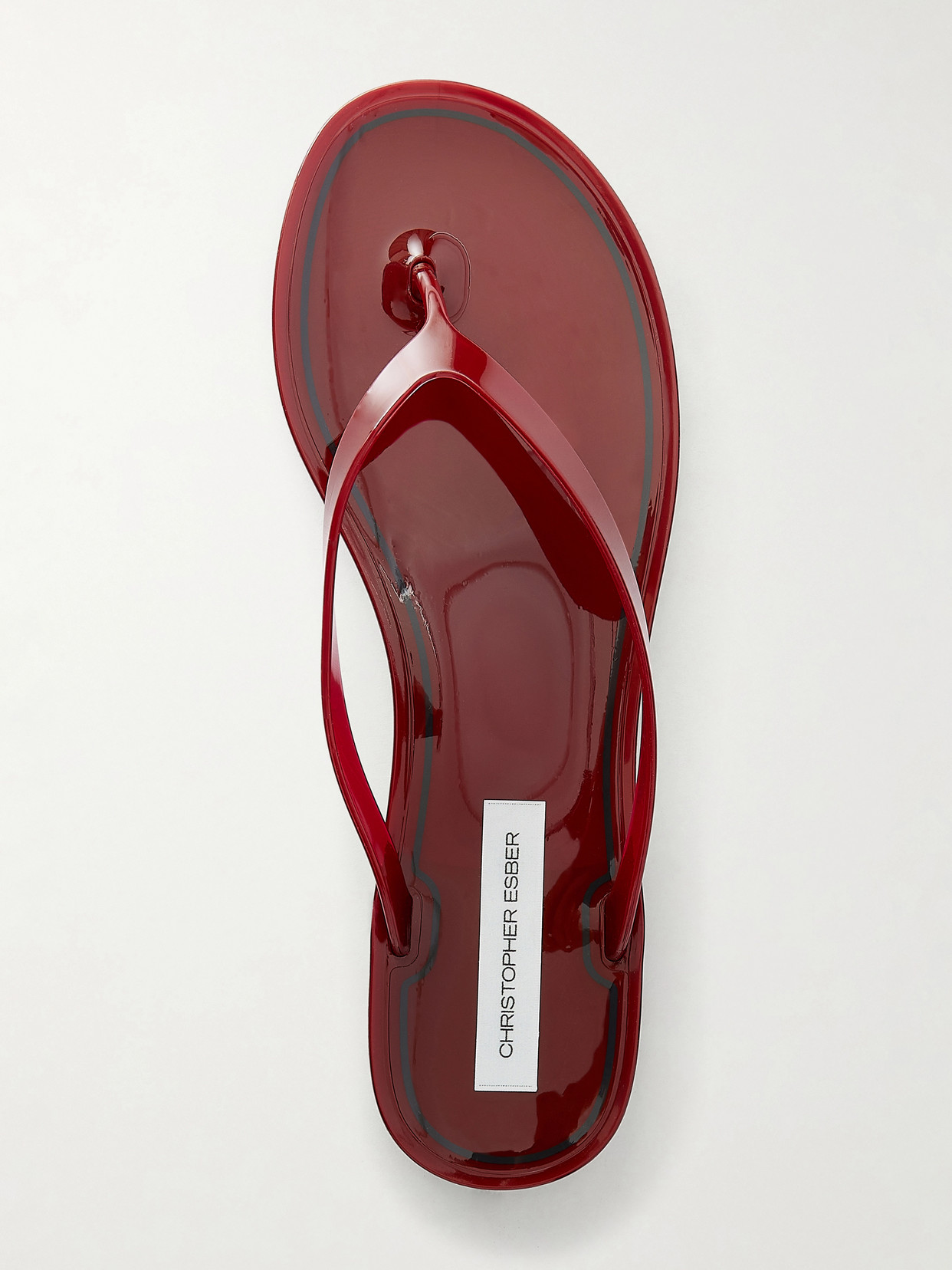 Christopher Esber Jo Glossy Flip-flops In Red