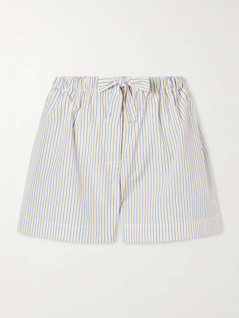 TOTEME Striped Cotton Drawstring Shorts
