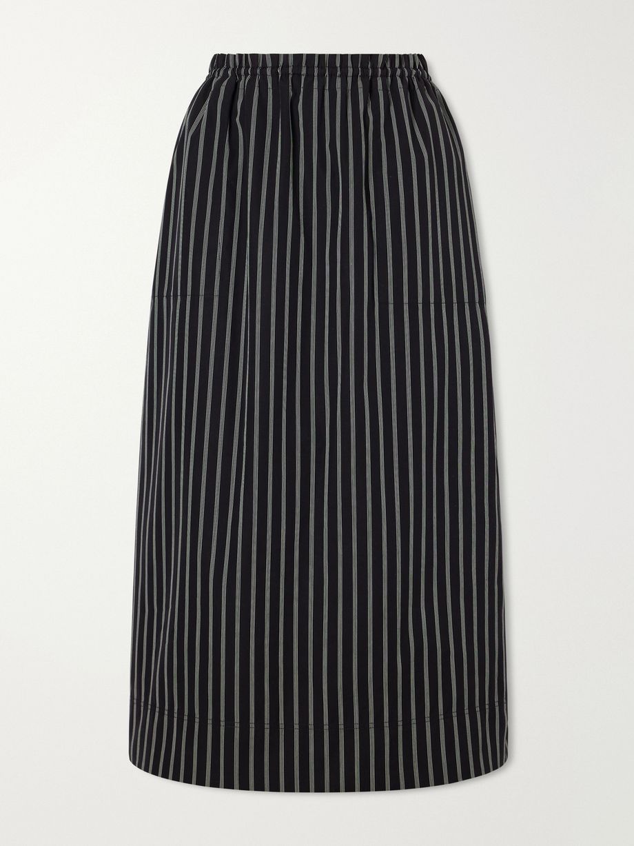 Cotton-poplin midi skirt