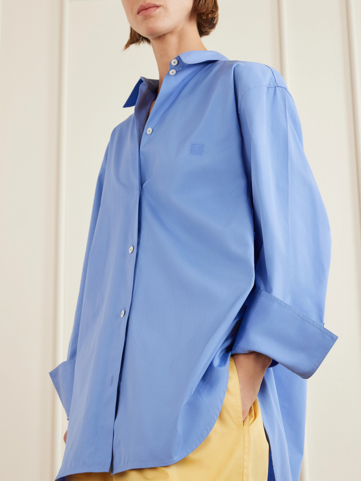 Embroidered Cotton-Poplin Shirt