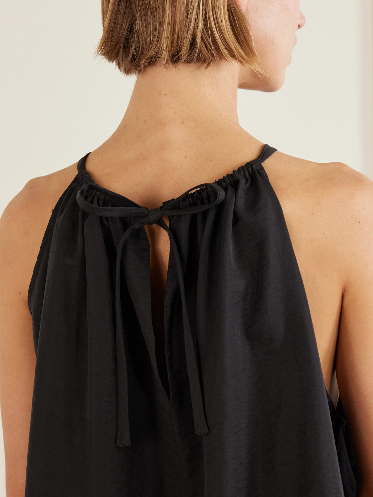 Gathered Lyocell-Blend Halterneck Top