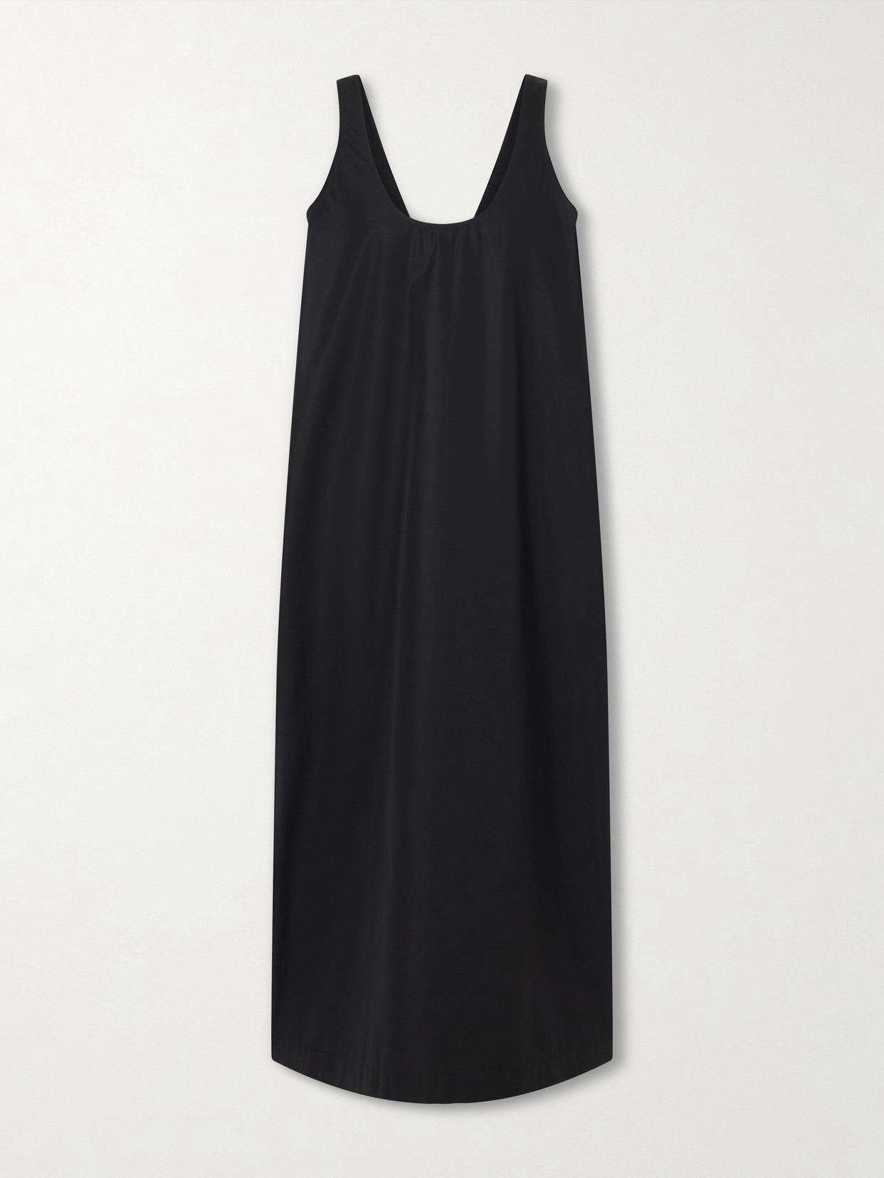 Totême Cotton-poplin Midi Dress In Black