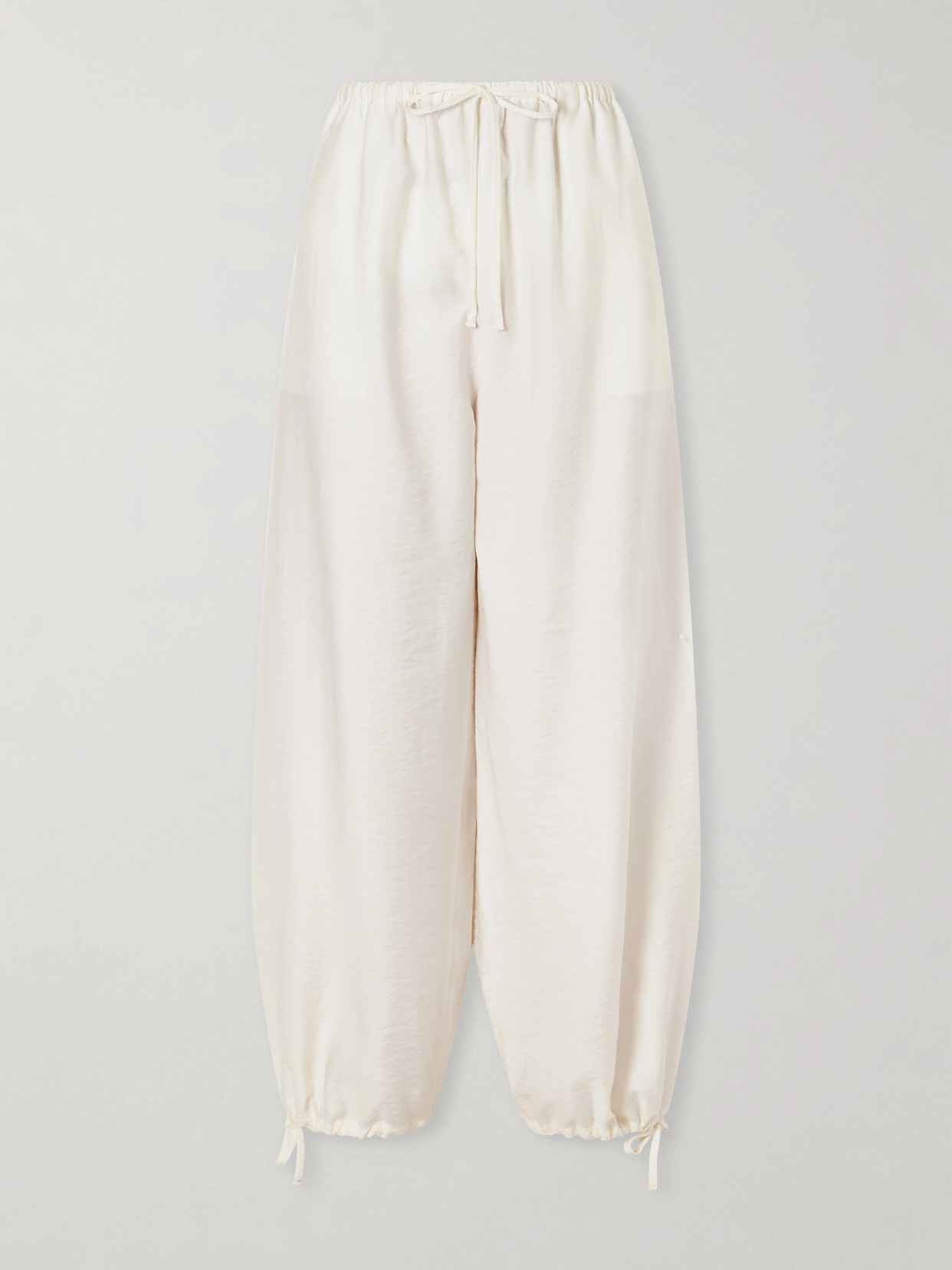 Totême Parachute Lyocell-blend Tapered Pants In White
