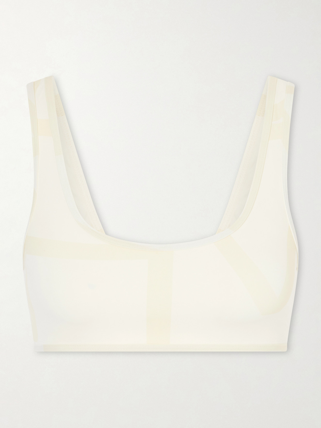 Totême Monogram Printed Bikini Top In White