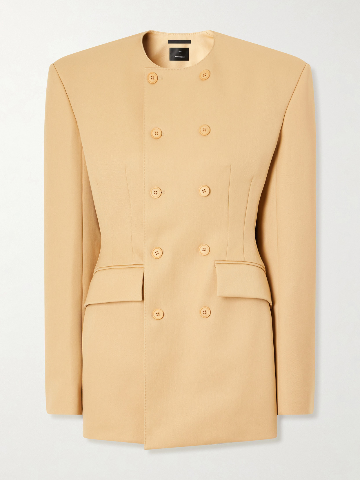 WARDROBE. NYC - + Rhw Double-breasted Twill Mini Dress - Neutrals