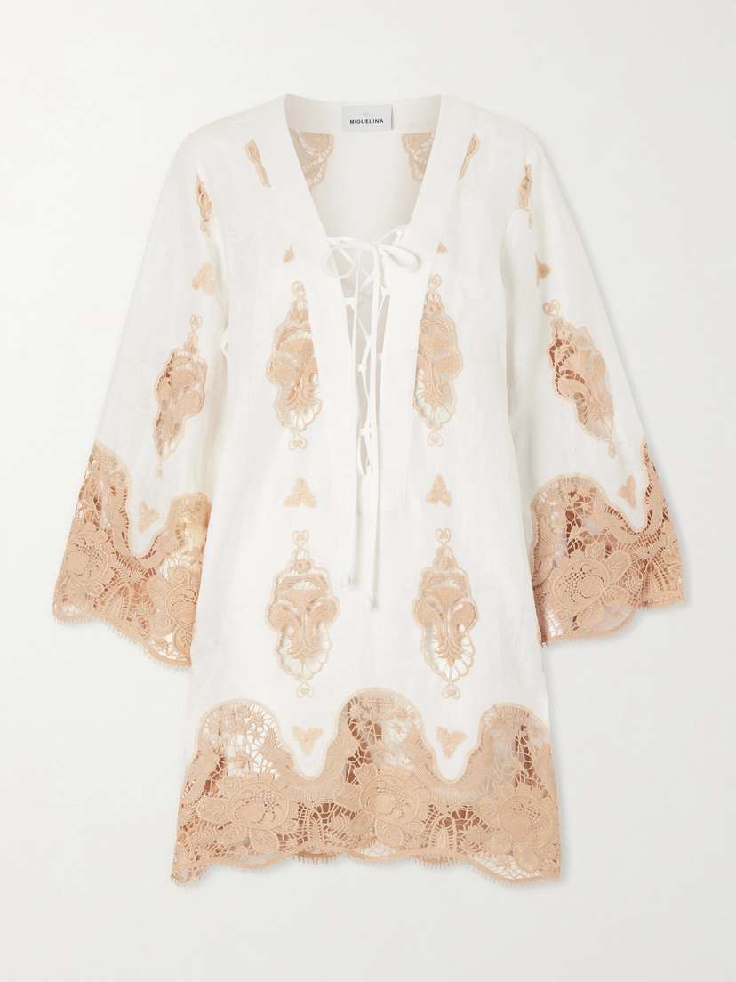 Miguelina Sonnet Broderie Anglaise Linen Coverup | Thumbnail 5 Miguelina Sonnet Broderie Anglaise Linen Coverup | Thumbnail 5