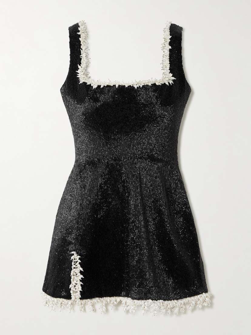 Clio Peppiatt Margot Embellished Satin Mini Dress