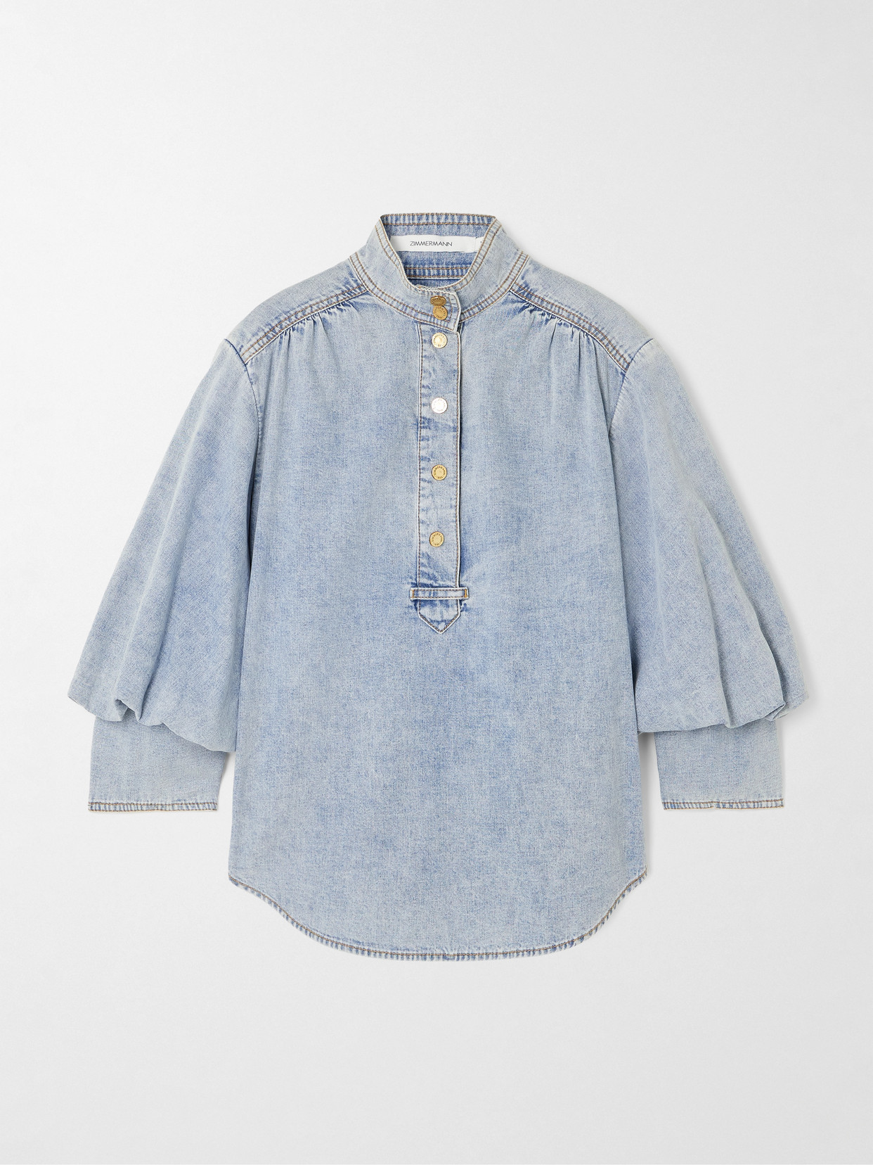 Zimmermann Denim Blouse In Blue