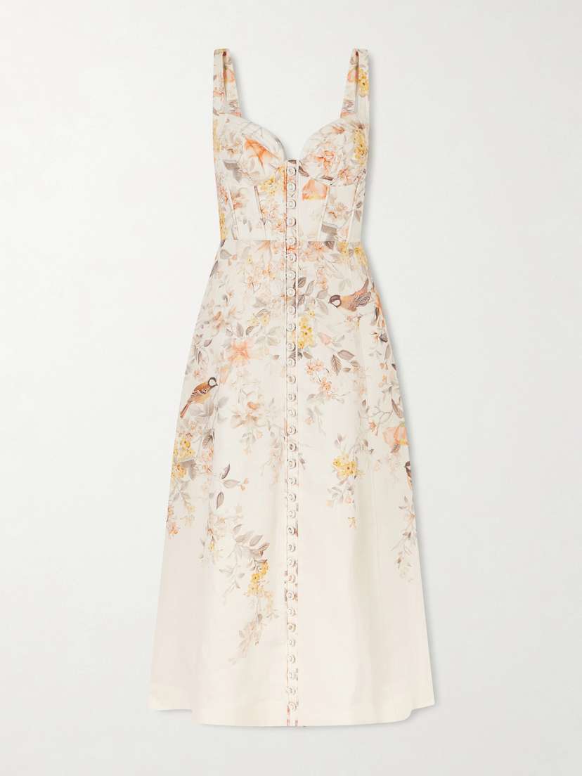 Zimmermann Printed Linen Midi Dress
