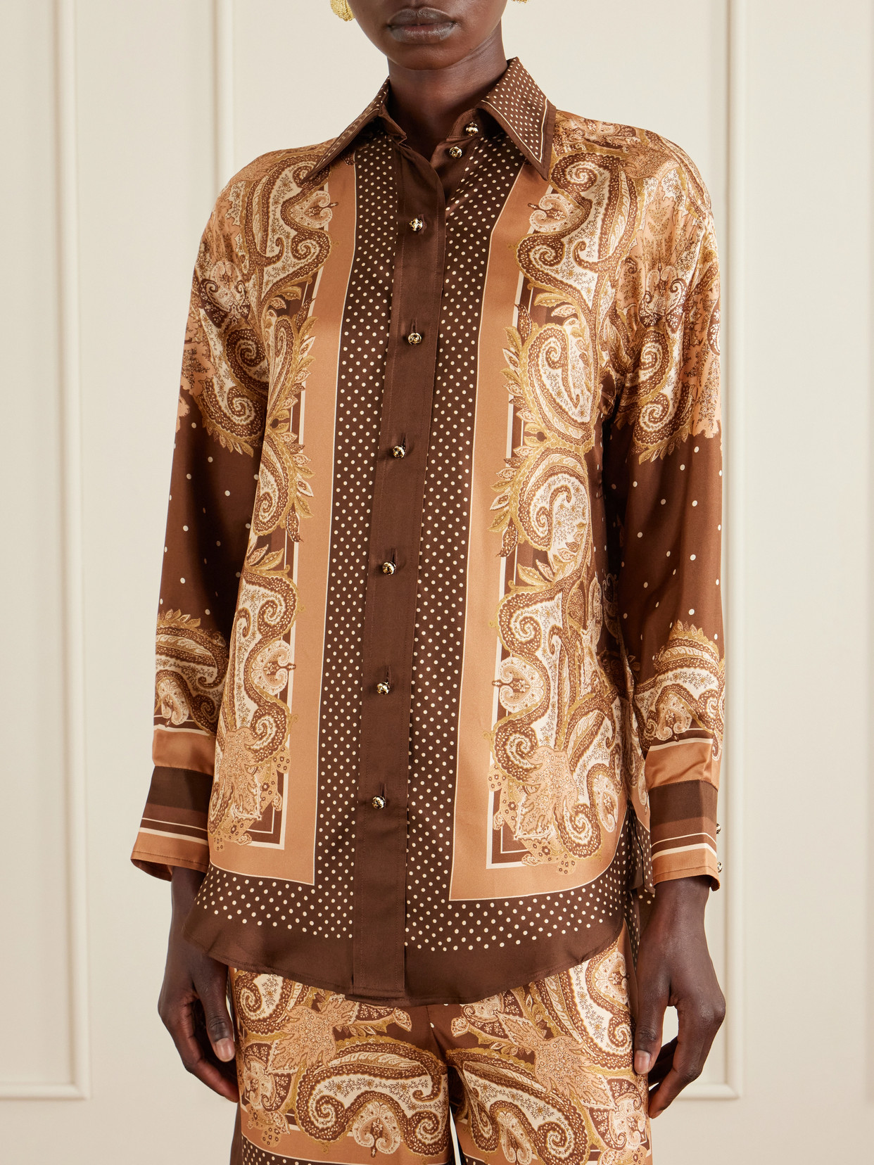 Luna Printed Silk-Twill Shirt