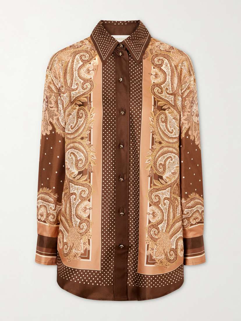 Zimmermann Luna Printed Silk-twill Shirt
