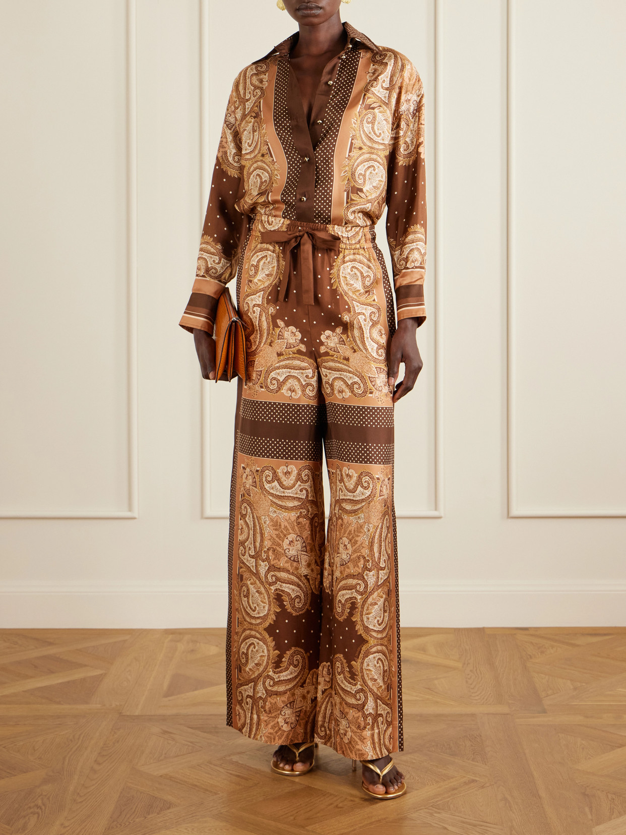 Luna Printed Silk-Twill Shirt