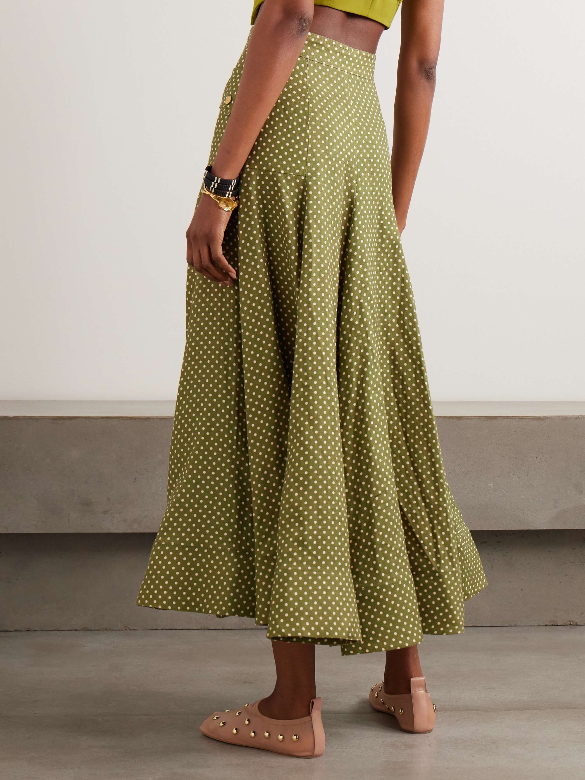 zimmermann green polka dot dress Zimmermann Polka Dot-print Pleated Dress – Runway Catalog