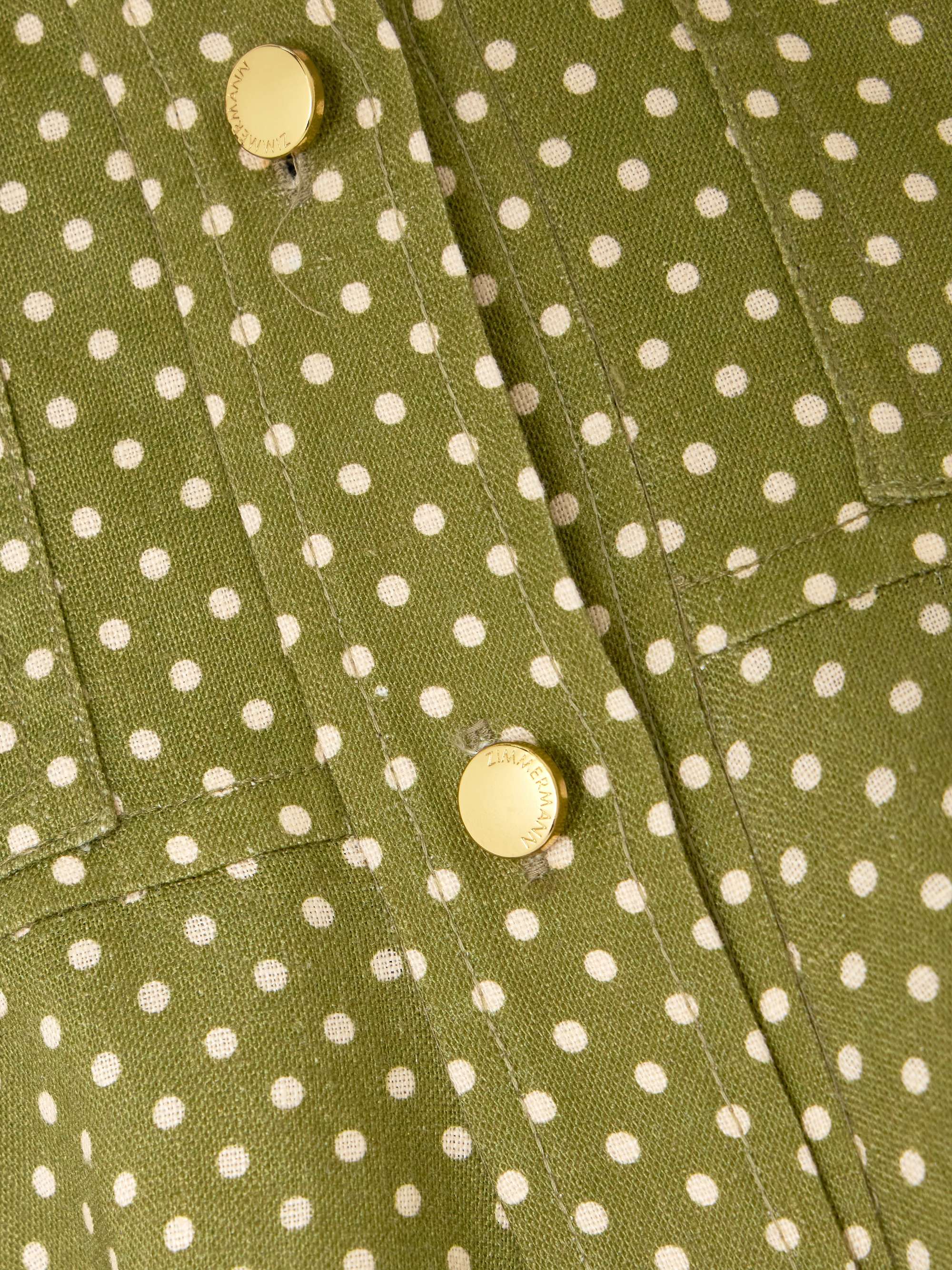 ZIMMERMANN Luna embellished polka-dot linen midi skirt | NET-A-PORTER