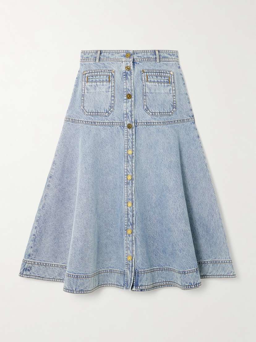 Zimmermann Denim Midi Skirt
