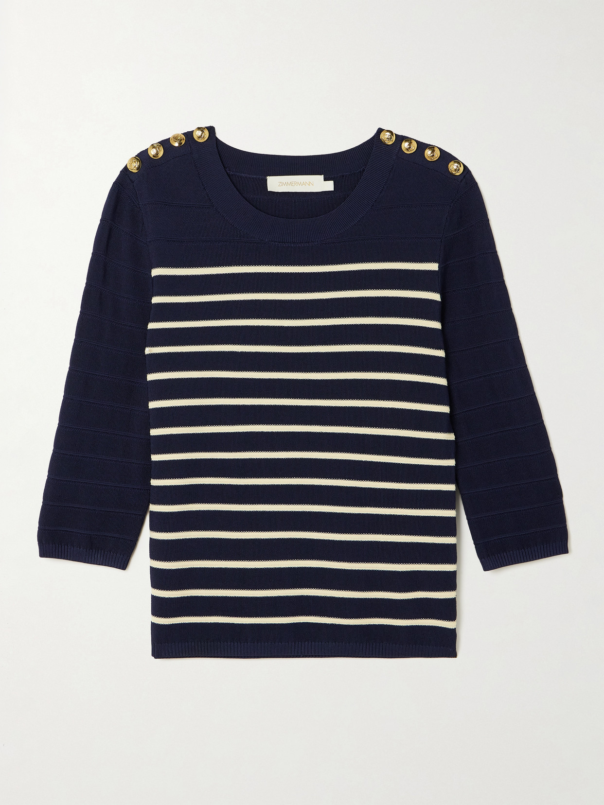 Luna Button-Detailed Striped Sweater