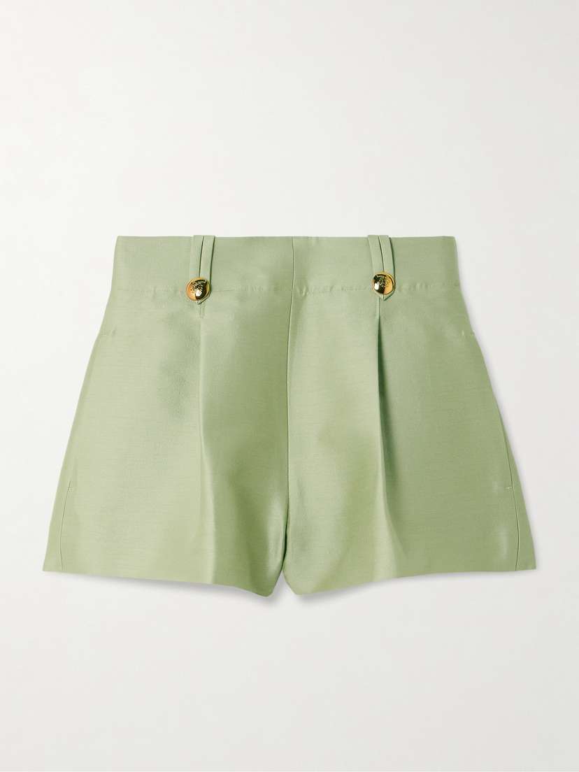 Zimmermann Luna Wool And Silk-blend Shorts