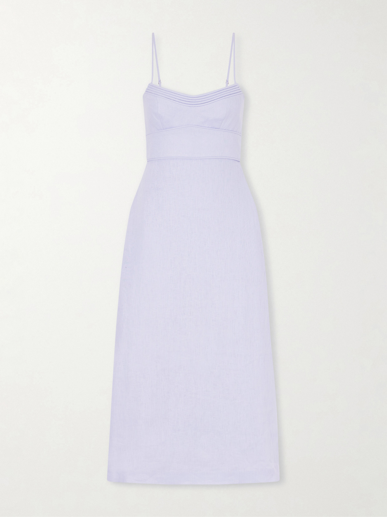 Zimmermann Luna Linen Midi Dress In Blue
