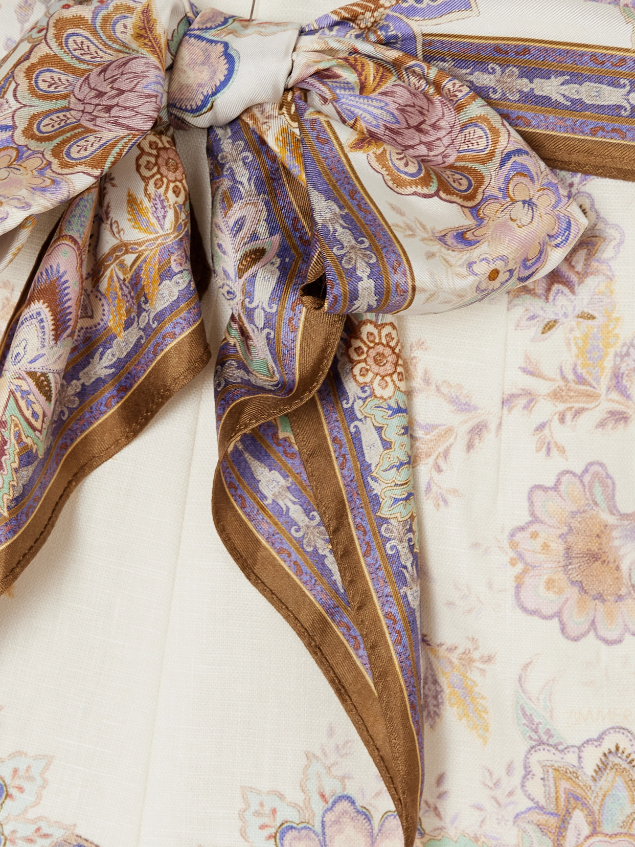 Zimmermann Womens Cream Blue Paisley Luna Scarf-tie Linen Shorts In Multi