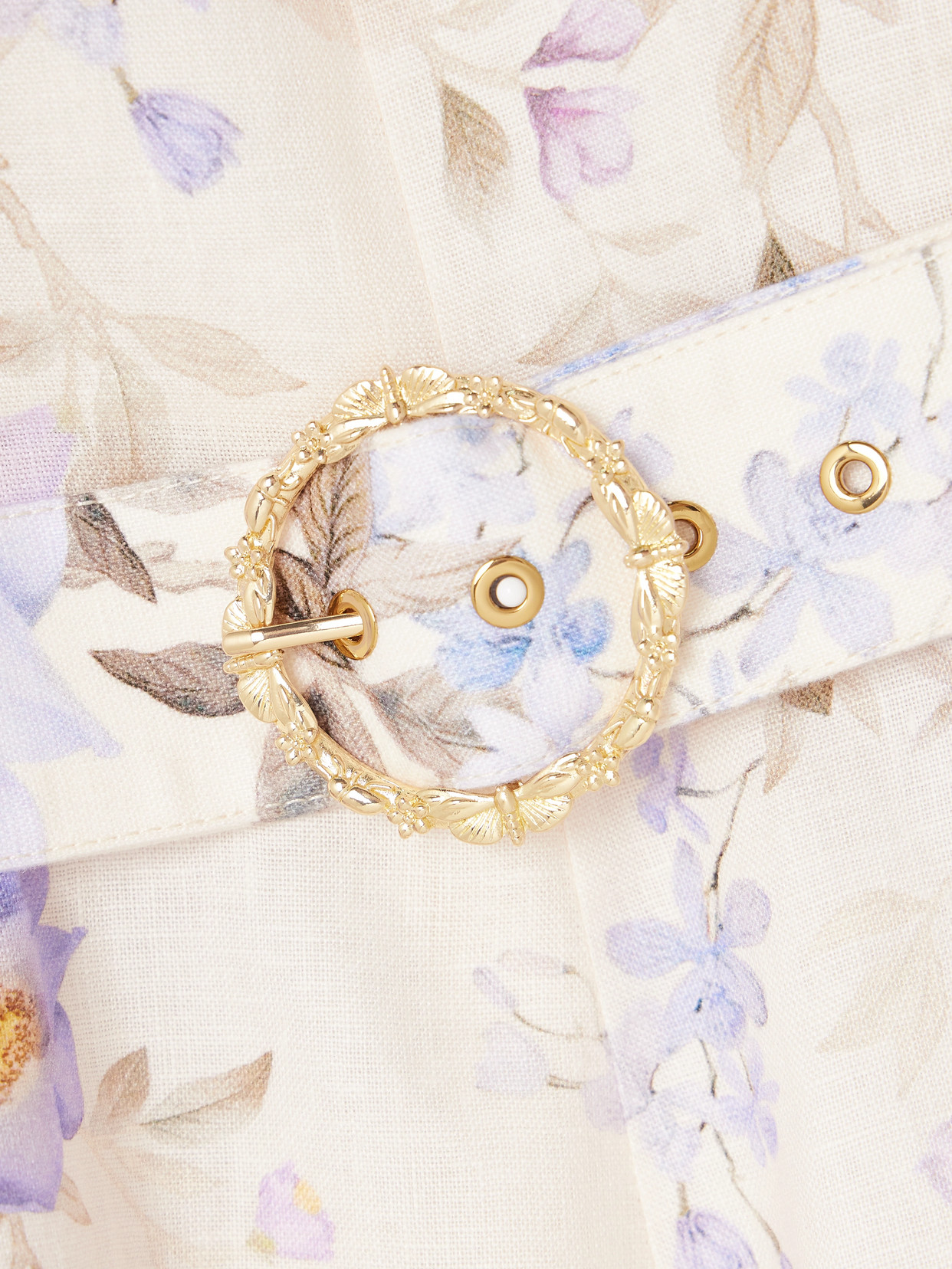 Zimmermann Kindred Spirit Luna Long Sleeve Linen Minidress In Multi