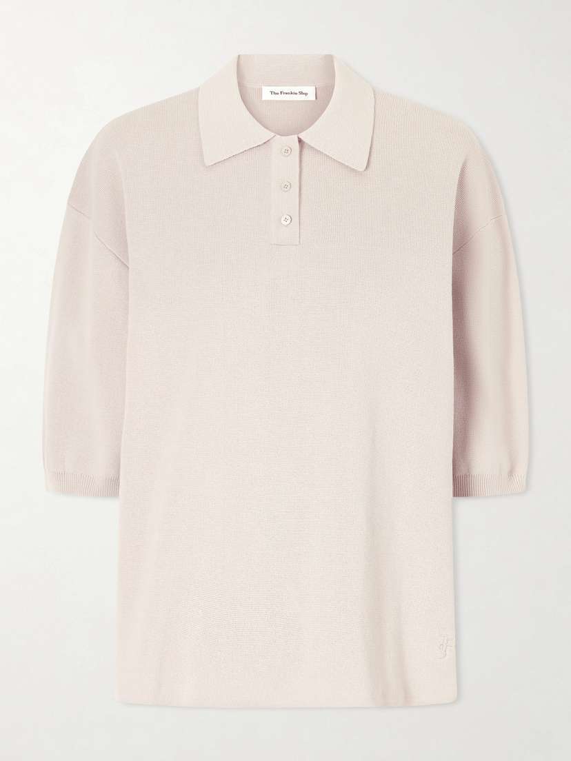 The Frankie Shop Nola Cotton-blend Knitted Polo Shirt