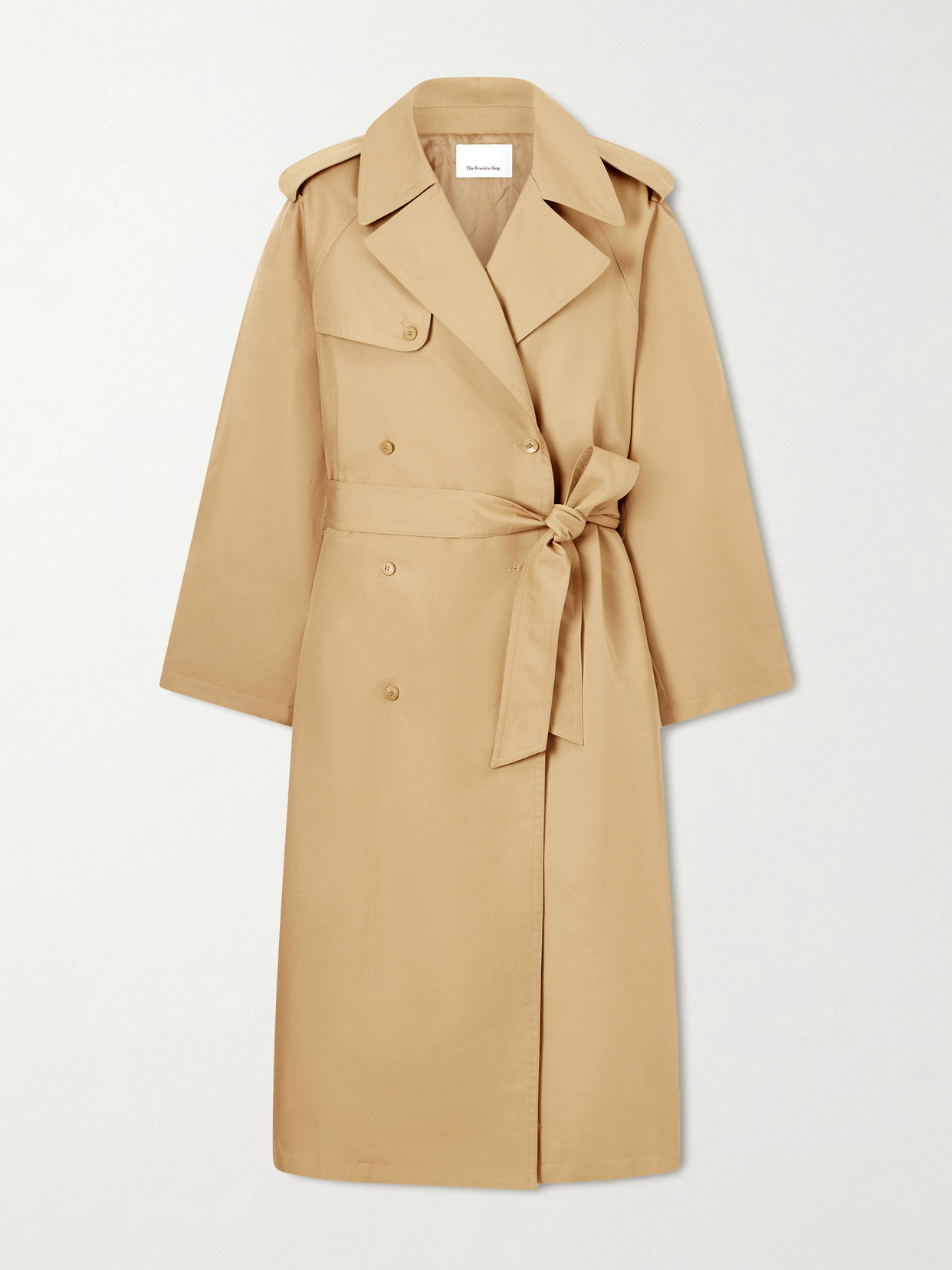 The Frankie Shop Riva Cotton-blend Trench Coat In Brown