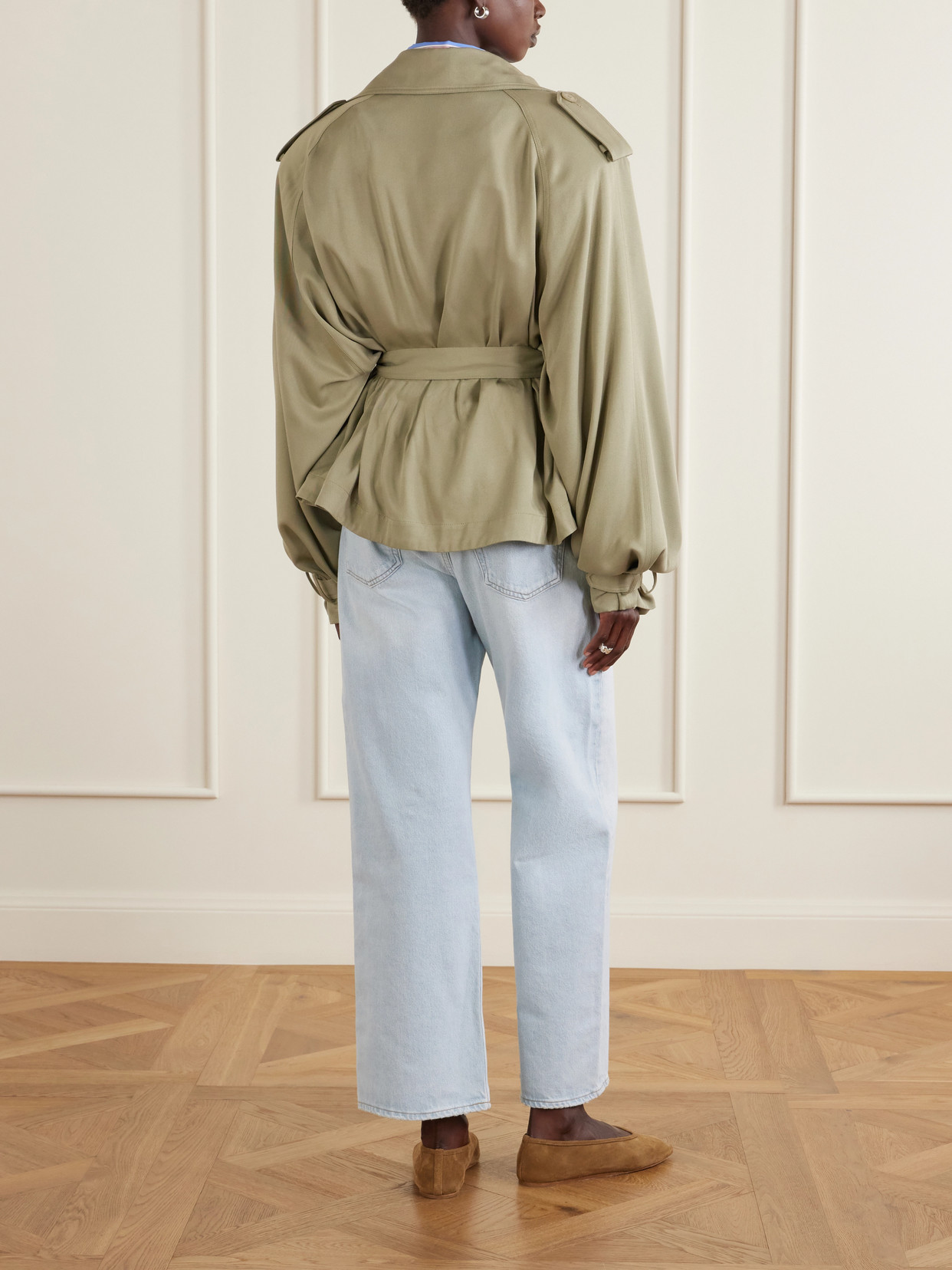 Elva Belted Twill Trench Coat