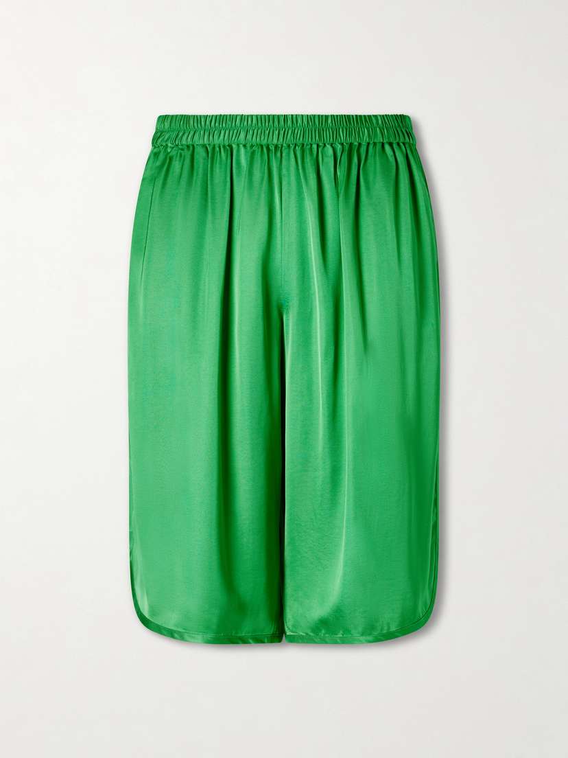 The Frankie Shop Nelis Lenzing™ Ecovero™-blend Satin Knee-lenght Shorts