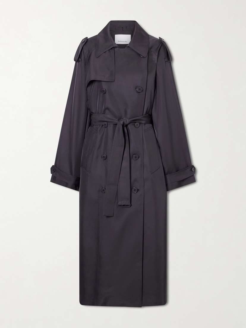 The Frankie Shop Veyron Double-breasted Belted Twill Trench Coat