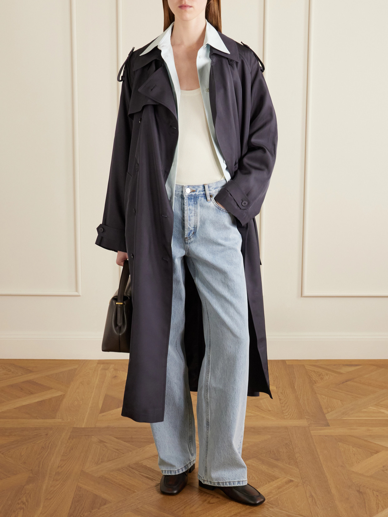 Veyron Double-Breasted Belted Twill Trench Coat