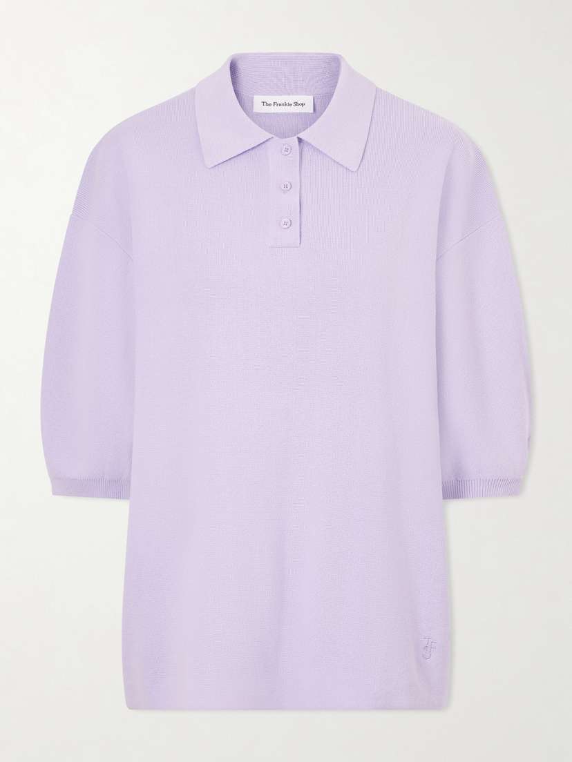 The Frankie Shop Nola Knitted Cotton Polo Shirt