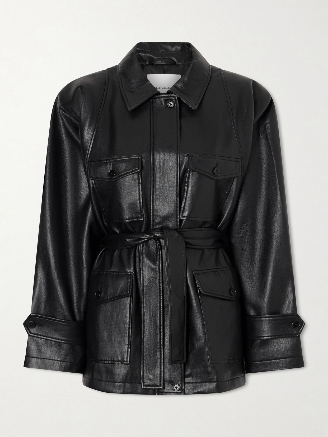 The Frankie Shop Belted Jacket In Black