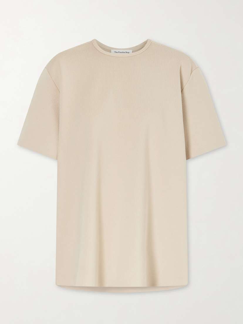The Frankie Shop Leni Ribbed-knit T-shirt
