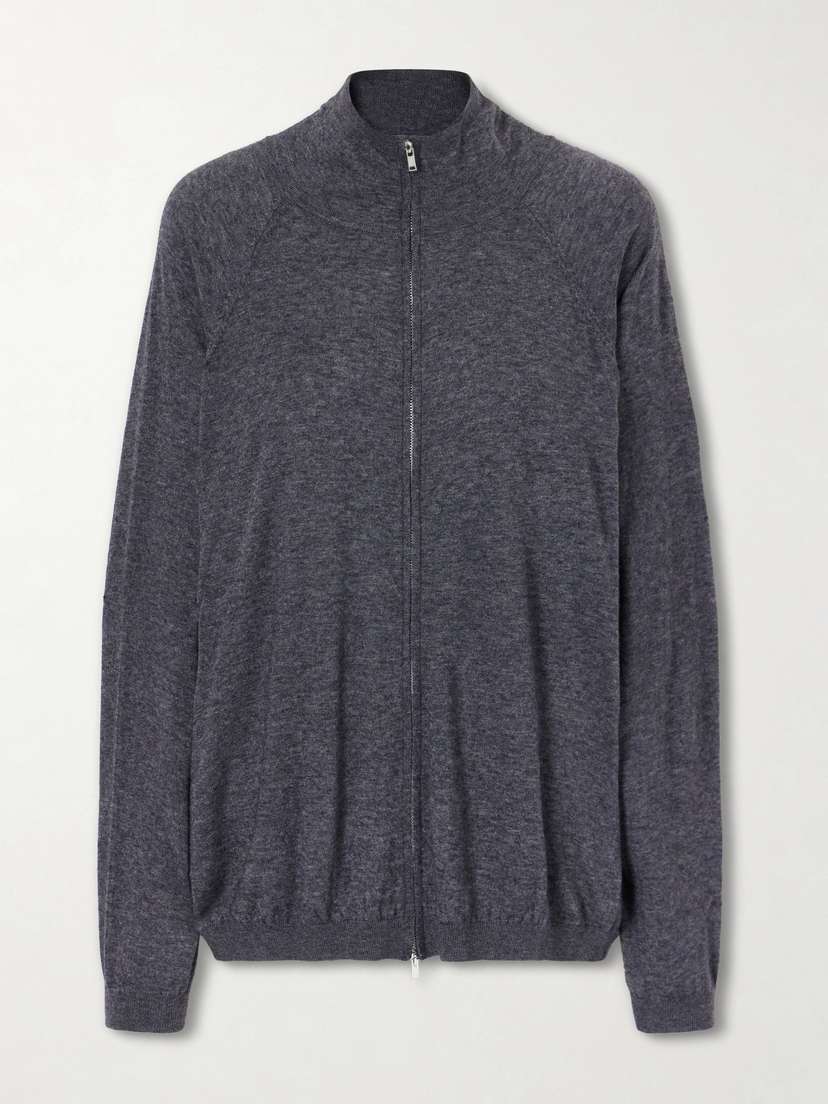 The Frankie Shop Baxe Knitted Wool-blend Zip-up Cardigan