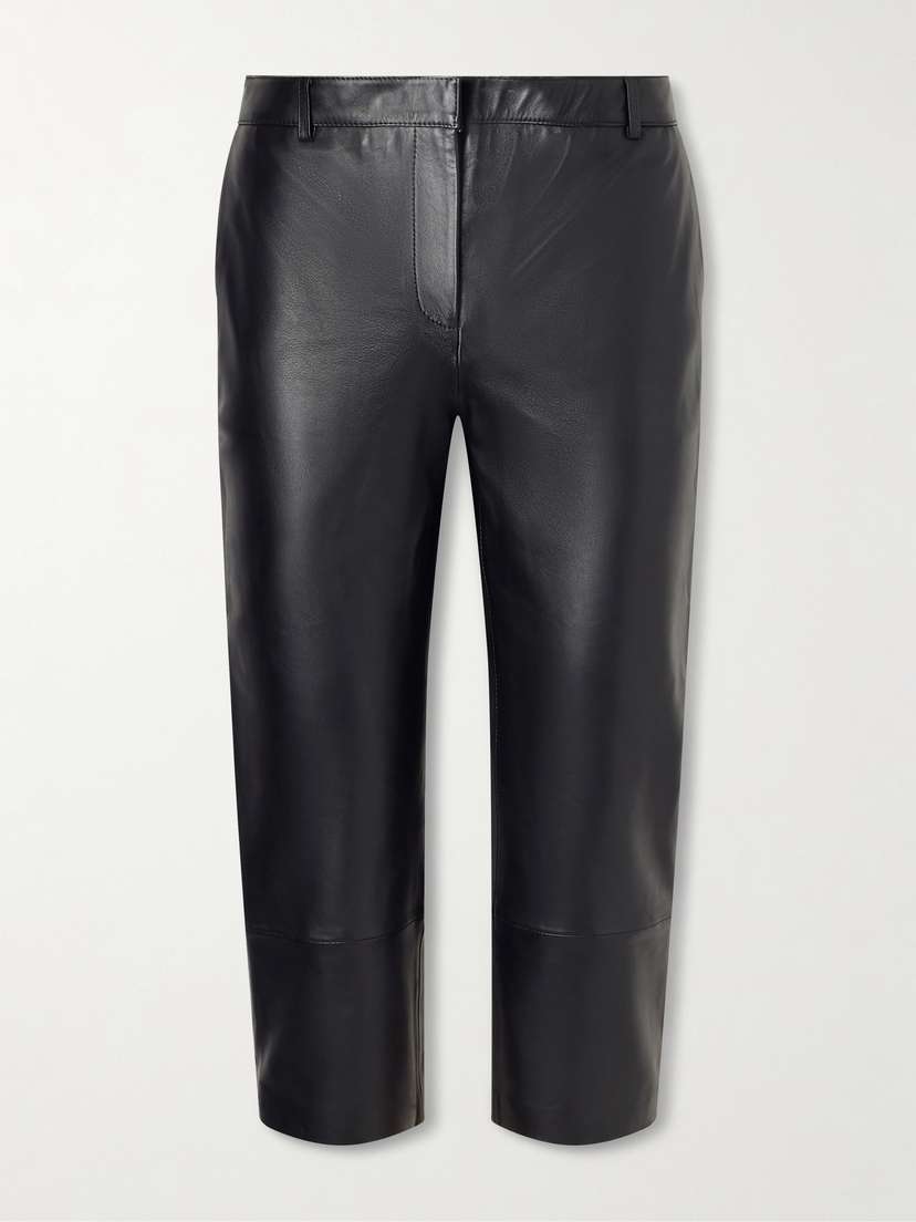 The Frankie Shop Lior Leather Straight-leg Capri Pants