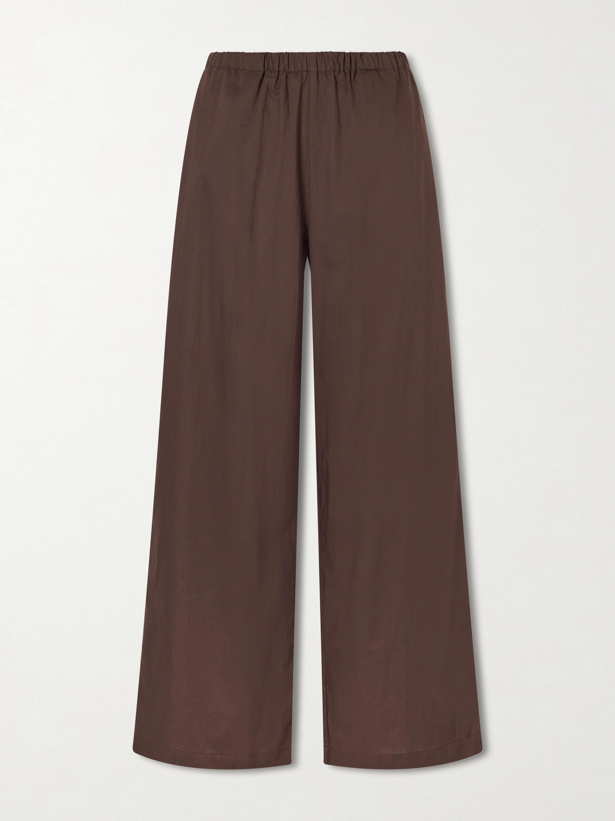 Faithfull Sabine Cotton-poplin Straight-leg Pants In Brown