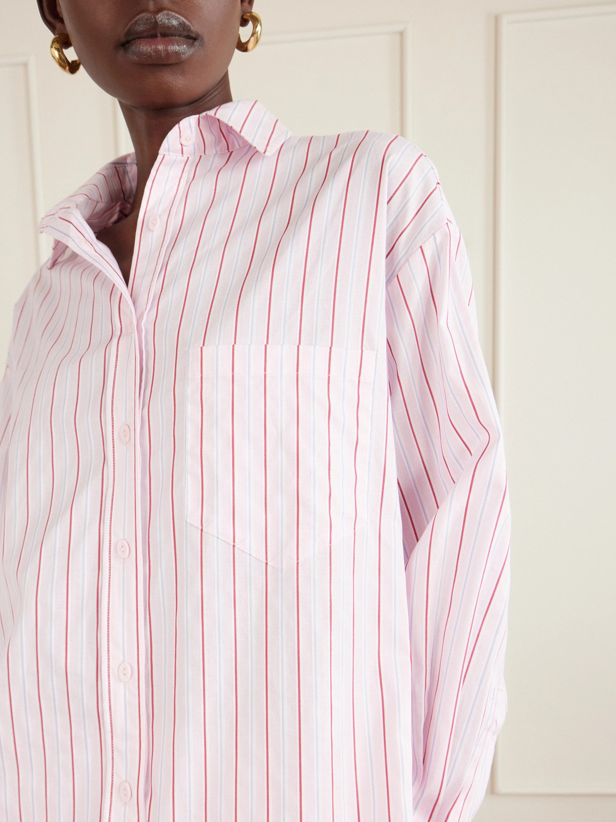 Angelo Oversized Striped Cotton-Poplin Shirt