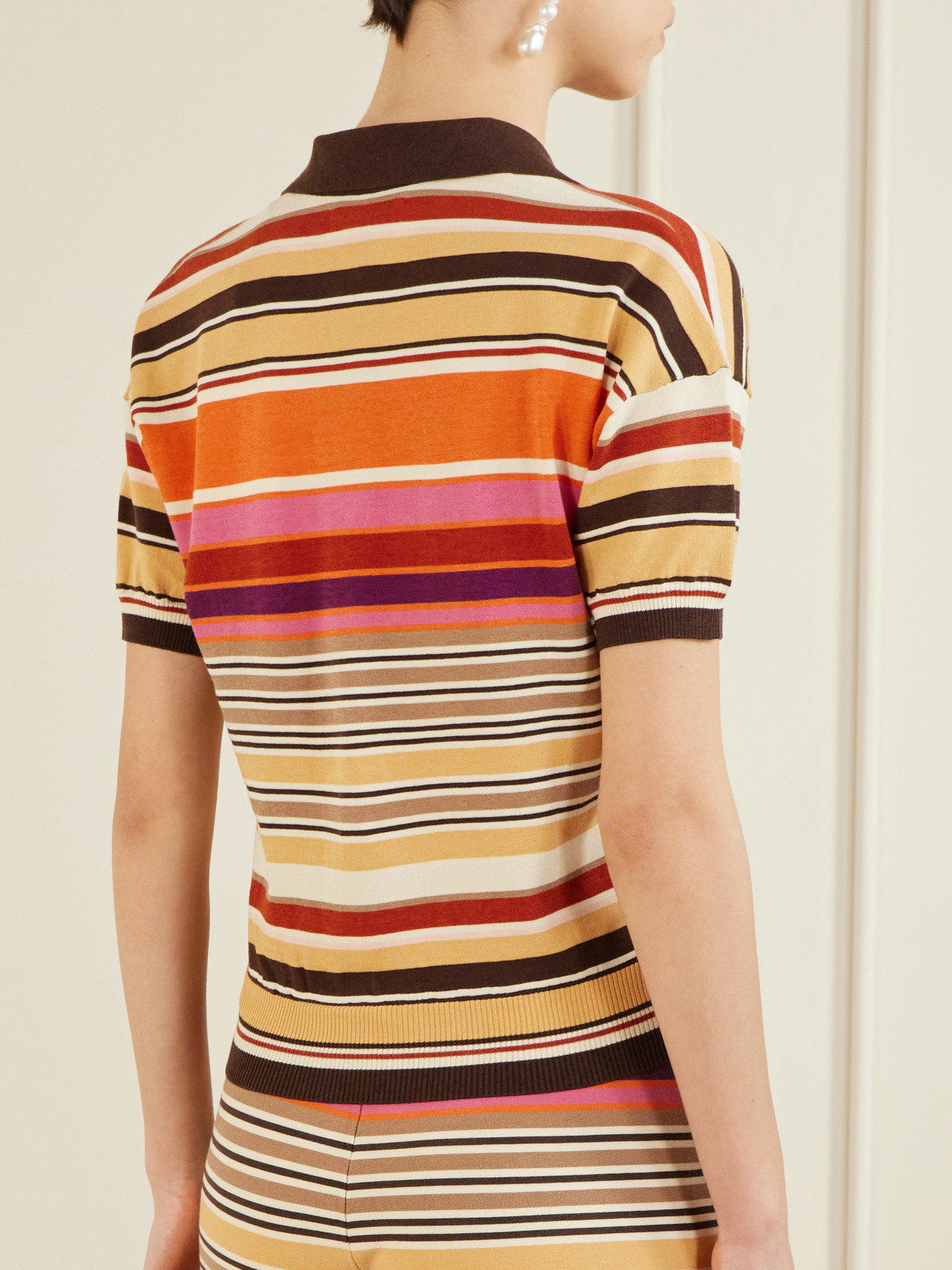 Sable Striped Jersey Polo