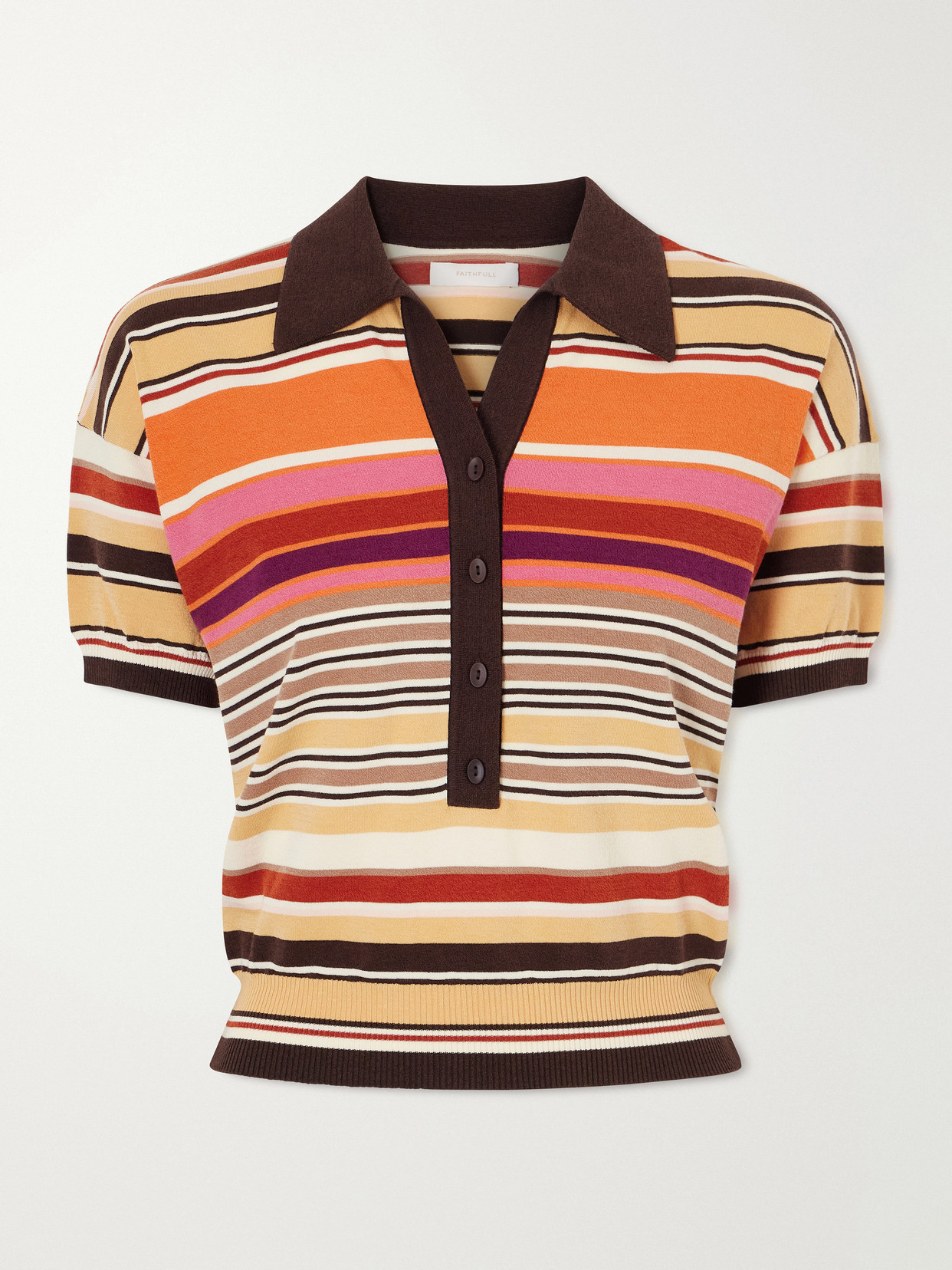 Sable Striped Jersey Polo