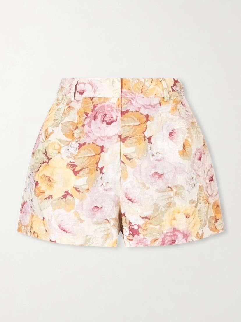 Faithfull Petro Floral-print Linen Shorts