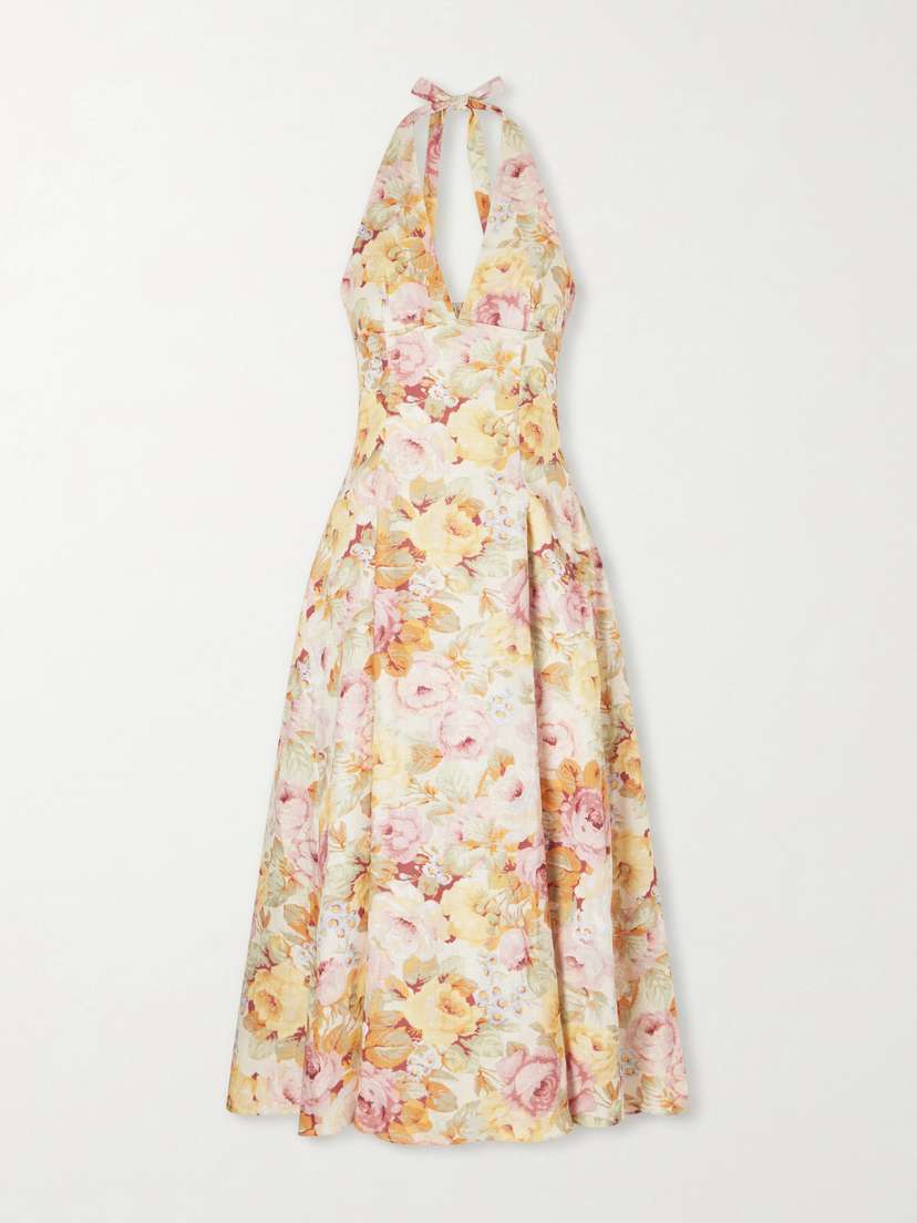 Faithfull Murano Floral-printed Linen Midi Dress