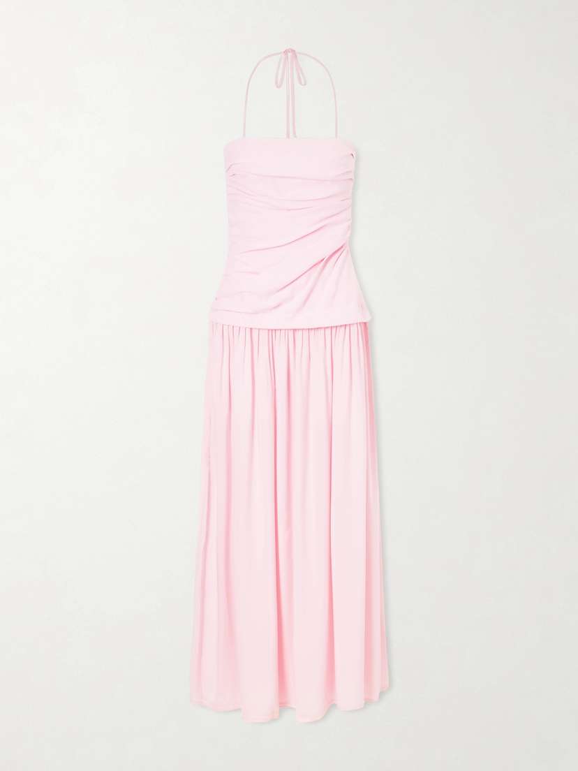 Faithfull Notte Ruched Linen Maxi Dress