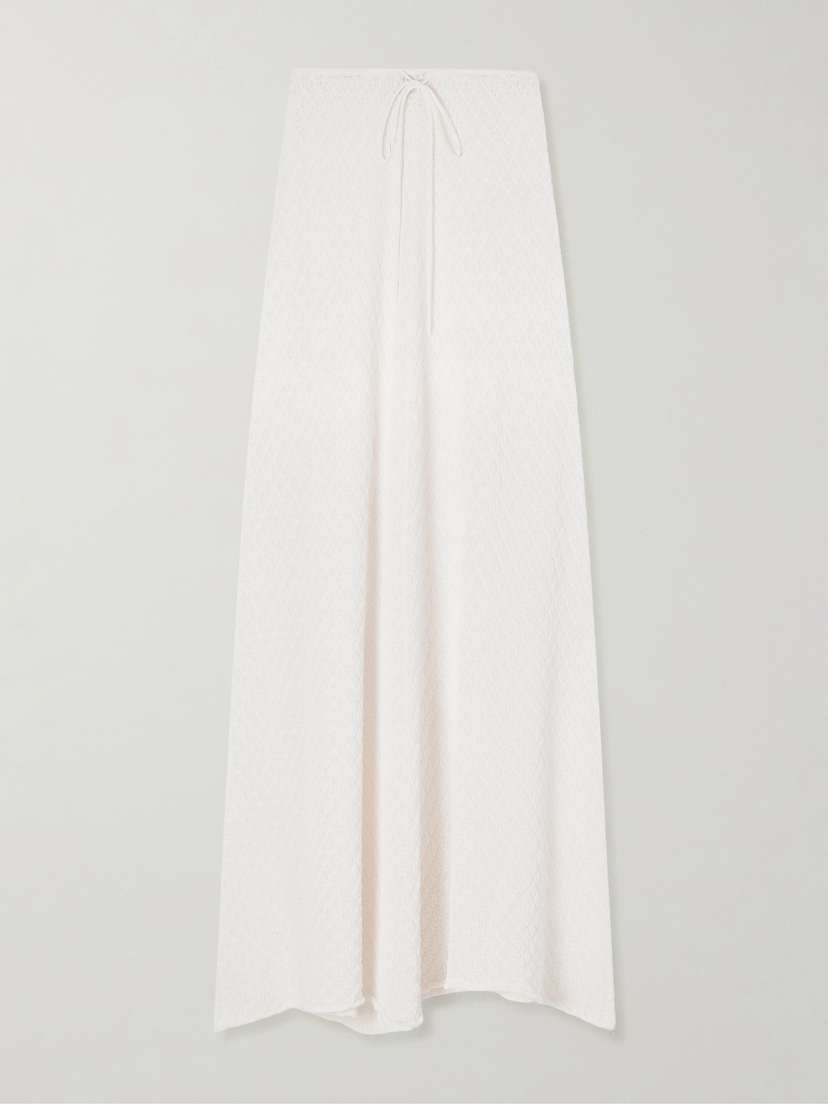 Faithfull Lenna Pointelle-knit Cotton-blend Maxi Skirt