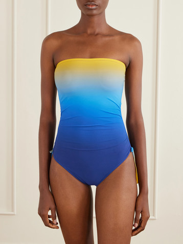 LIDO Sessantadue strapless ruched dégradé swimsuit